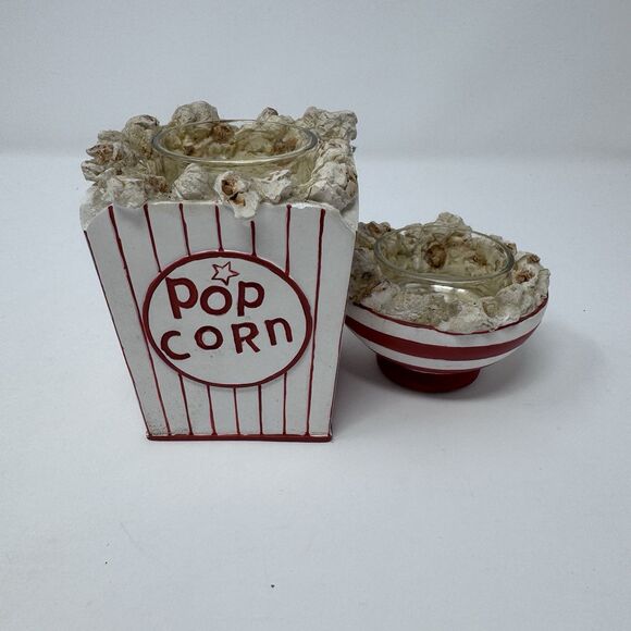 Vintage Yankee Candle Popcorn Tea Light Candle Holder Movie - Picture 1 of 9